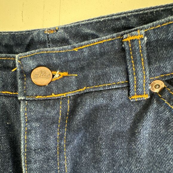 Vintage 70s Chic H.I.S Mom Jeans Sz 14 (27x32) Orange Thread Yoke American Denim - Picture 8 of 10